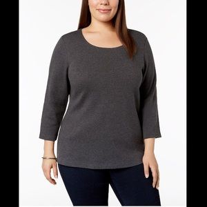 KAREN SCOTT SCOOP NECK TOP